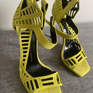 Lime Green Leather Sandals